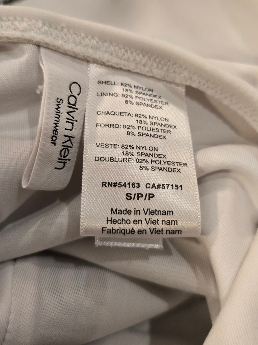 Calvin Klein 1 piece white bathing suit womans small - Picture 7 of 7